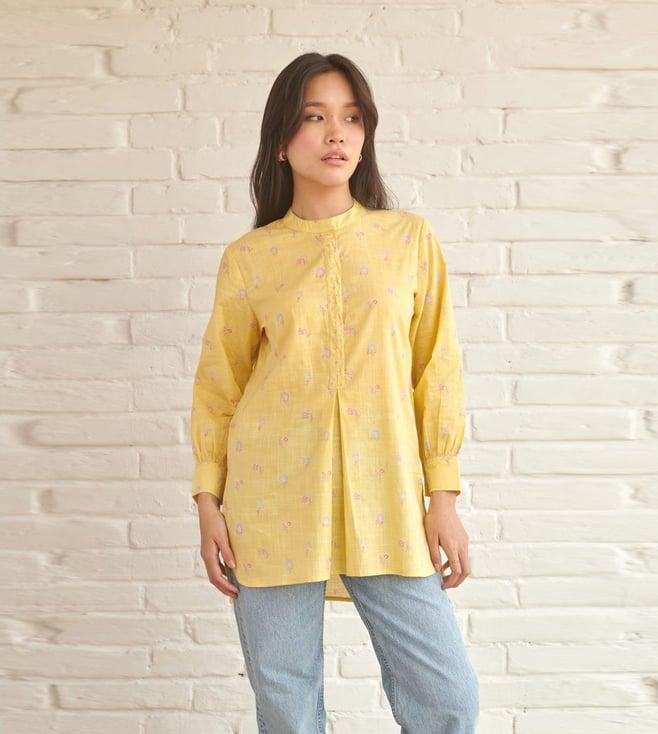 prakriti jaipur yellow iris shirt