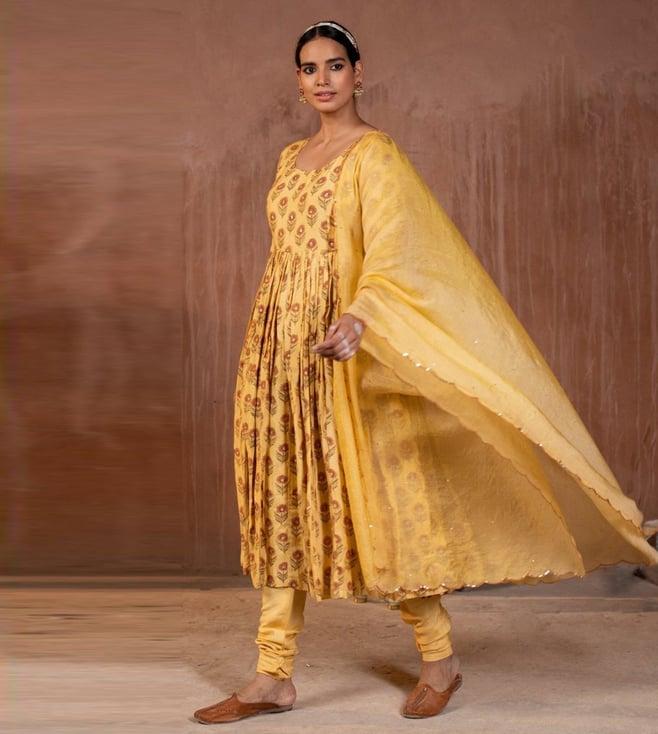 prakriti jaipur yellow kamakshi churidar