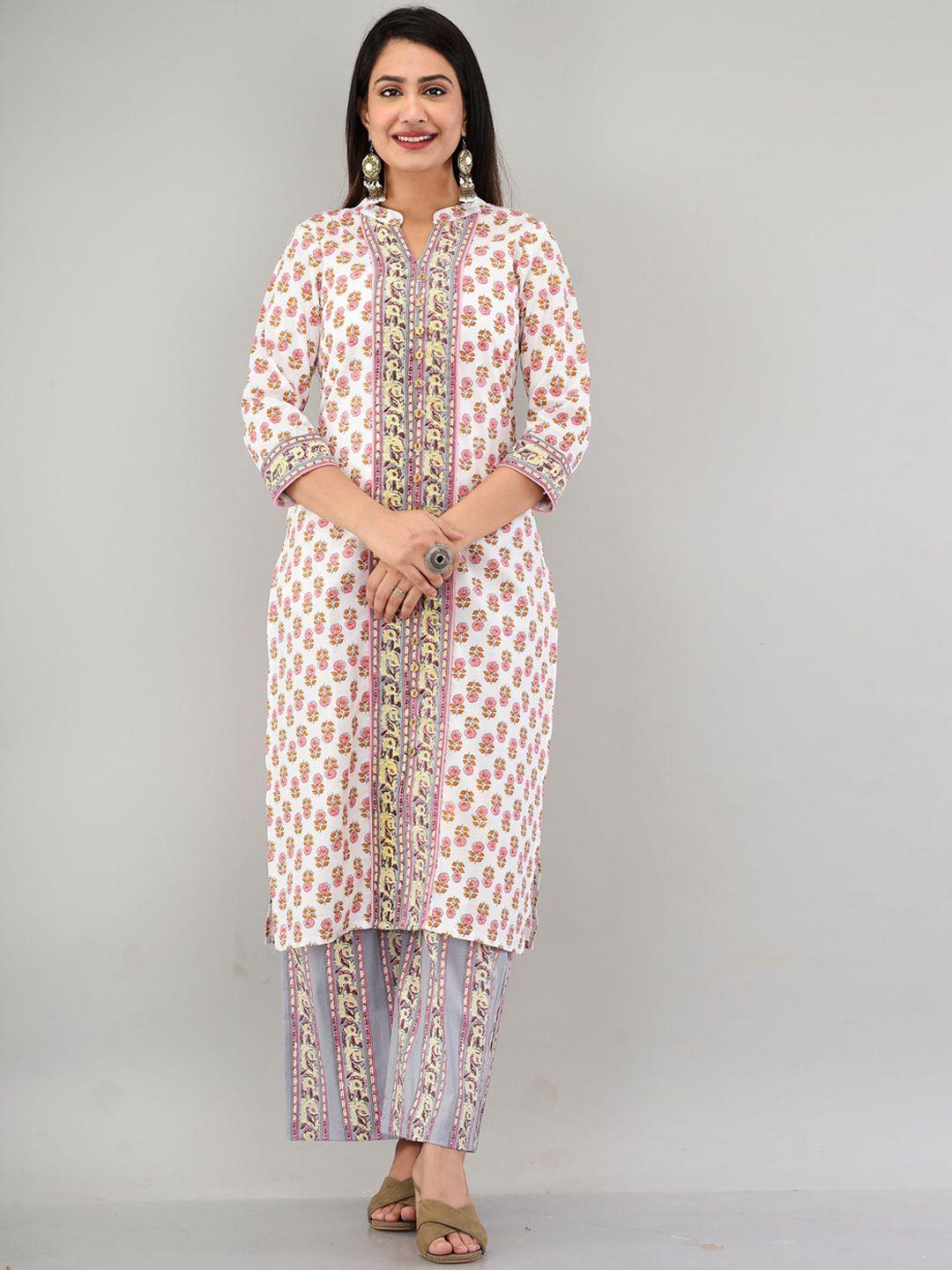 prakrtee ethnic motifs printed pure cotton kurta with palazzos