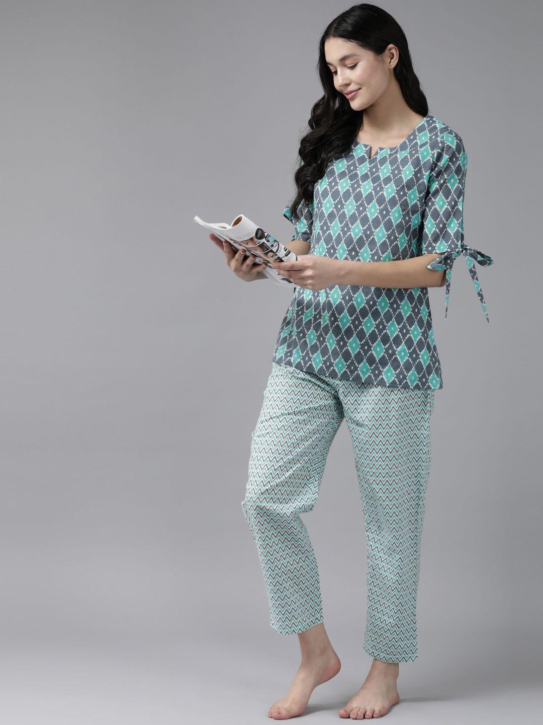 prakrti women printed cotton night suit