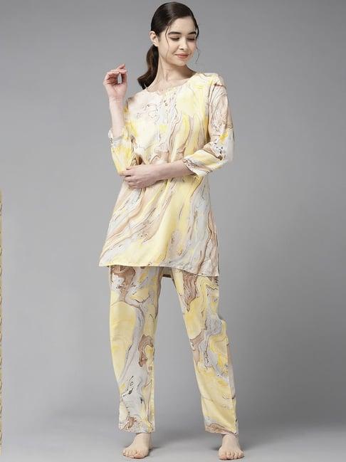 prakrti multicolored printed top pant set