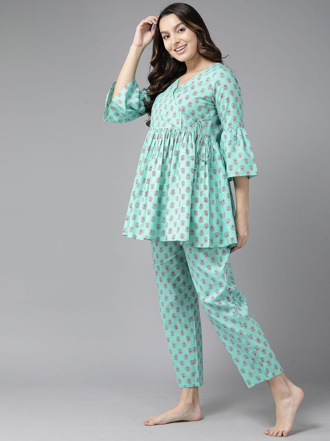 prakrti printed cotton night suit