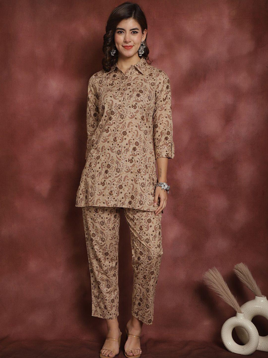 prakrti printed pure cotton tunic with trousers