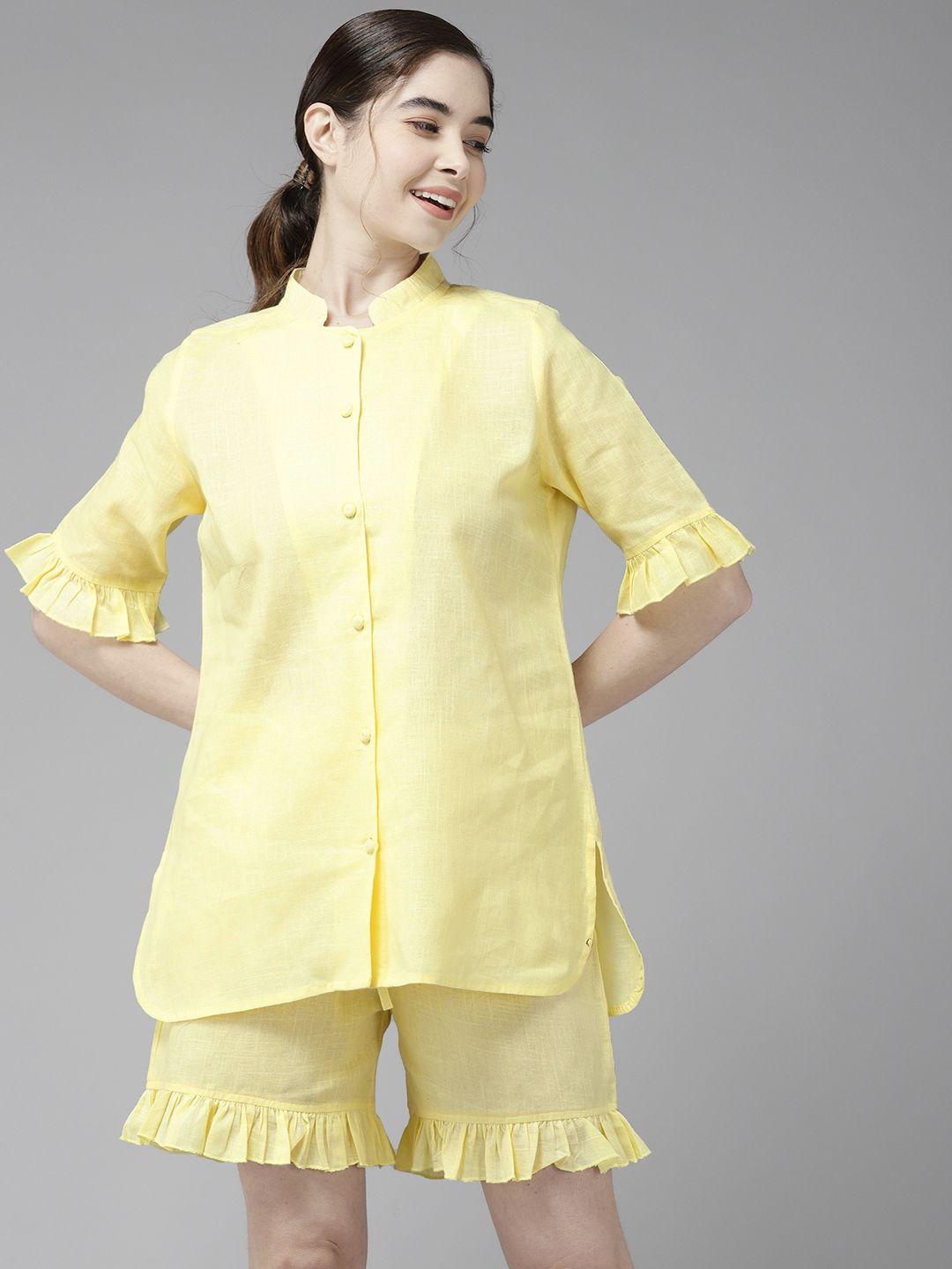prakrti women yellow night suit