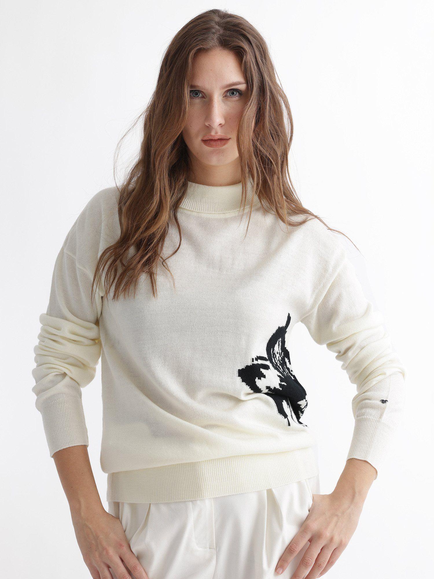 prana off white knitted sweater