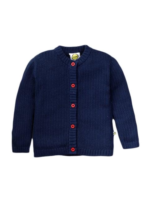pranava kids navy cotton self pattern sweater