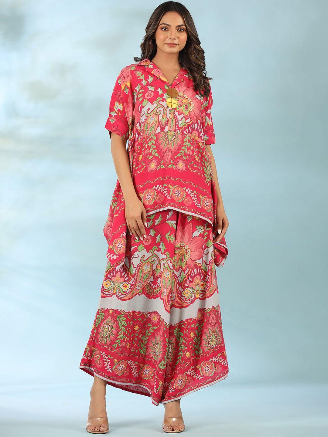 pratap sons printed tunic with palazzos