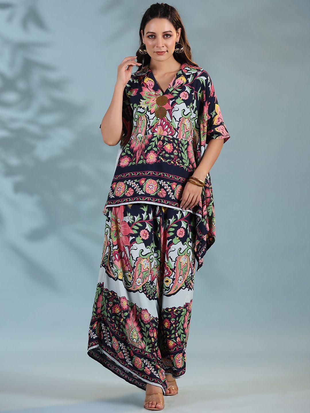 pratap sons printed tunic with palazzos