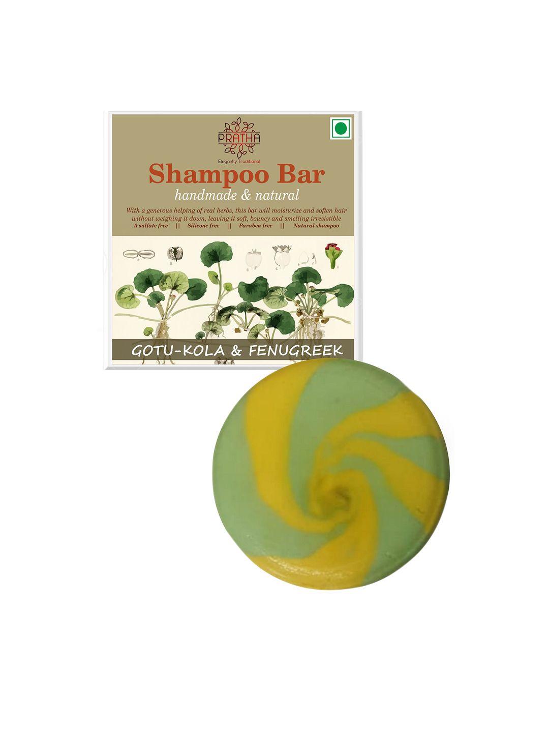 pratha gotu kola & fenugreek shampoo bar for dry, colored & damaged hair