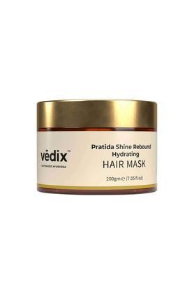 pratida shine rebound hydrating hair mask for coloured & chemically treated hair with shea butter + coconut + quinoa protein