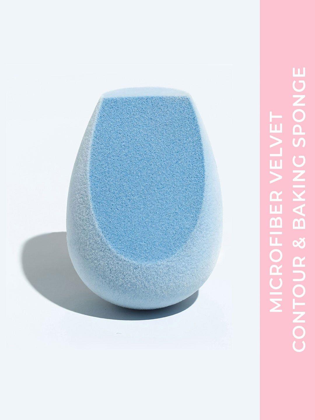 praush microfiber velvet contour & baking makeup sponge - blue