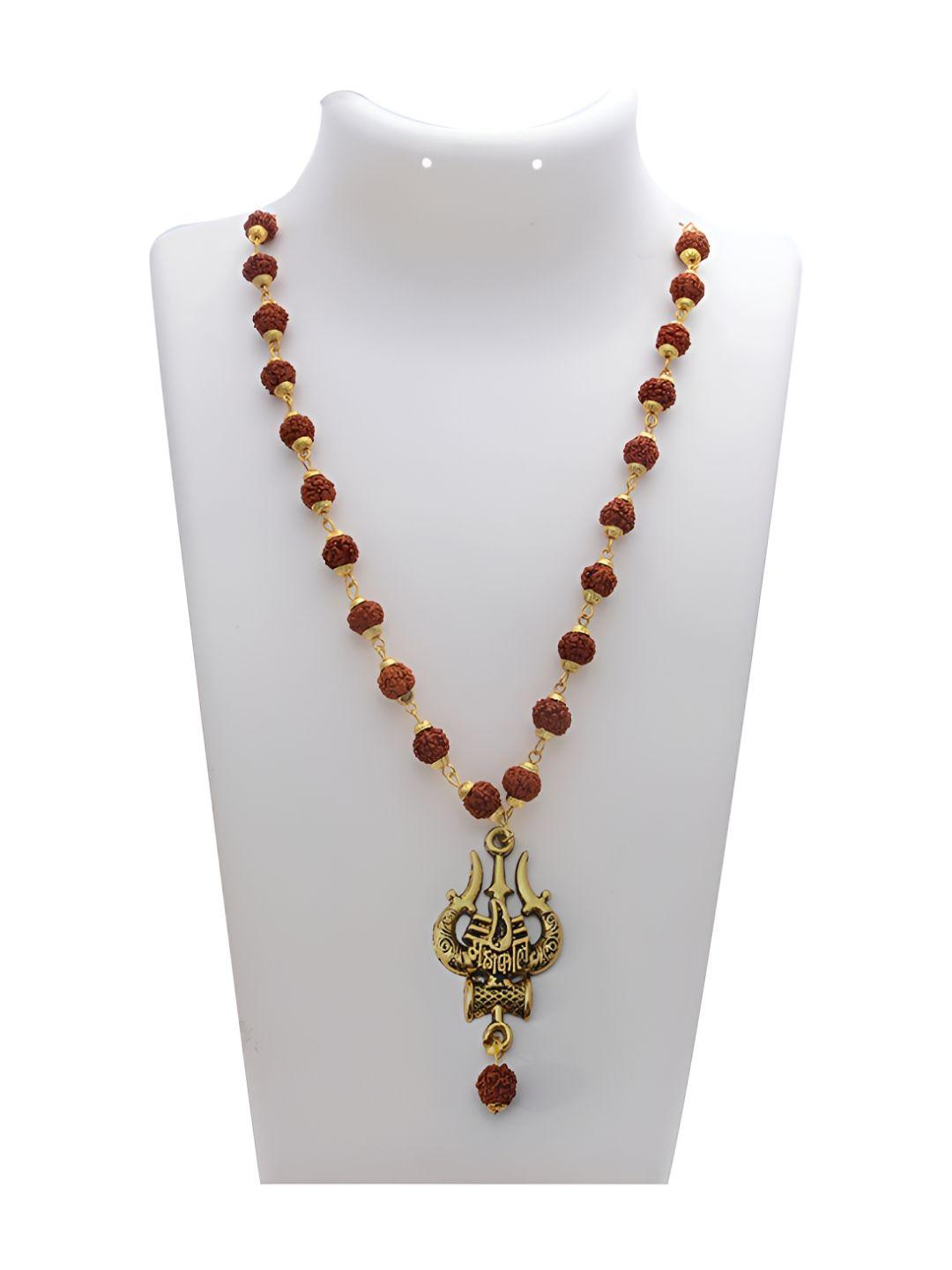 pray everyday mahakal trishul rudraksha pendant necklace