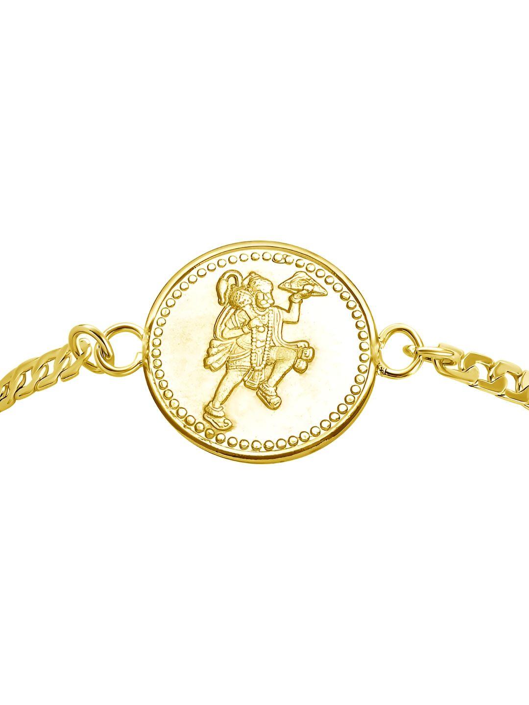 pray everyday gold-plated hanuman ji cuff bracelet