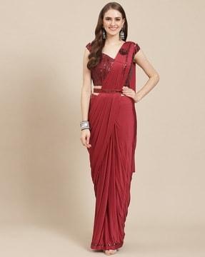 pre-stitched lycra saree