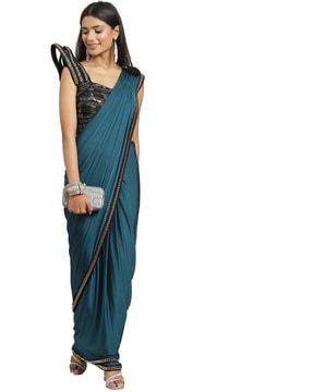 pre-stitched ruffle saree