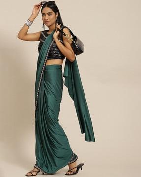 pre-stitched ruffle saree