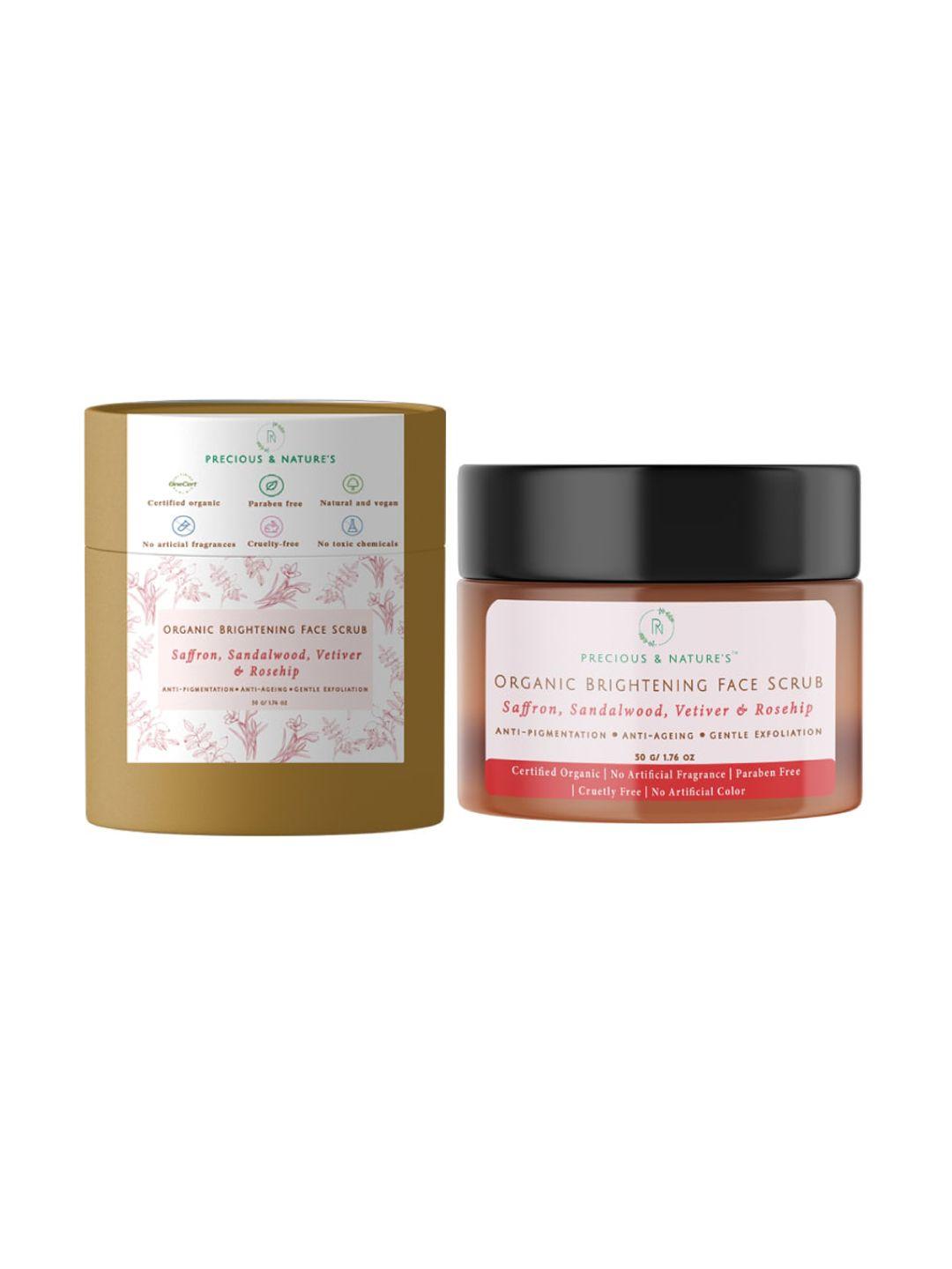 precious and natures certified organic brightening face scrub 50g