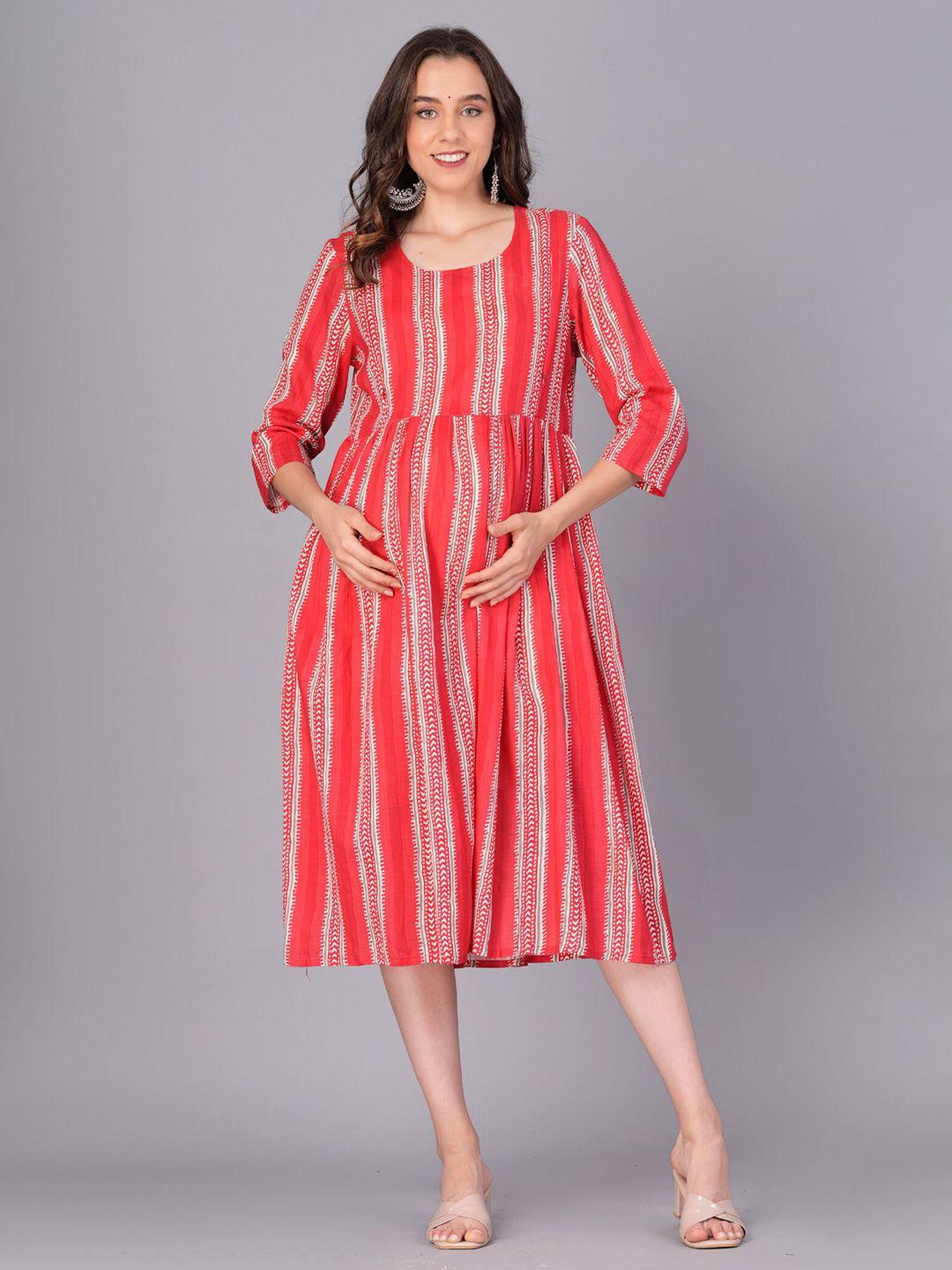 preksha striped maternity a-line dress