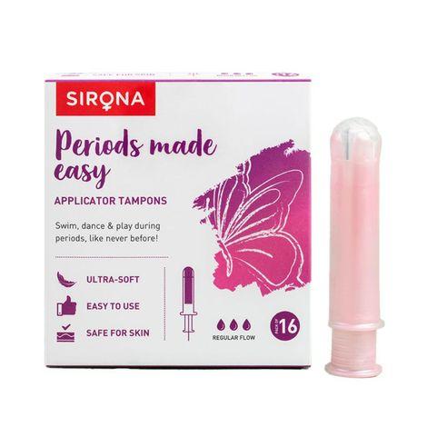 premium applicator tampons by sirona -regular flow (16 pcs - 1 pack)