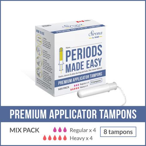 premium applicator tampons by sironamix pack (8 pcs)