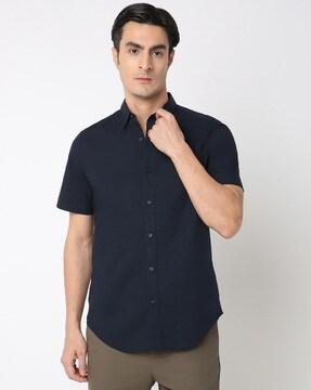 premium button-down collar stretch shirt