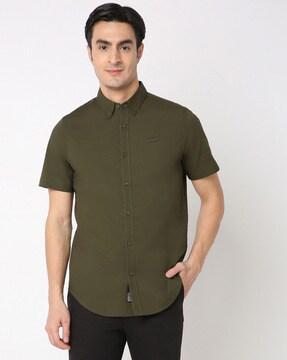 premium button-down collar stretch shirt