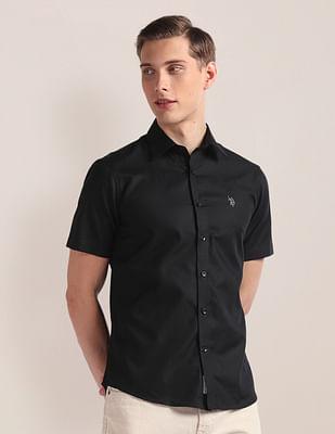 premium cotton geometric dobby shirt
