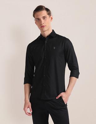 premium cotton geometric dobby shirt