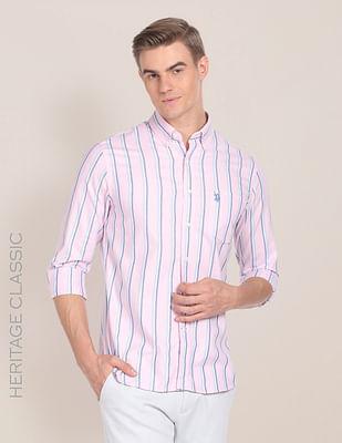 premium cotton striped casual shirt