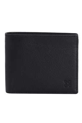 premium genuine leather men's wallet - boss design - black