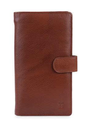 premium genuine leather unisex passport wallet - tan