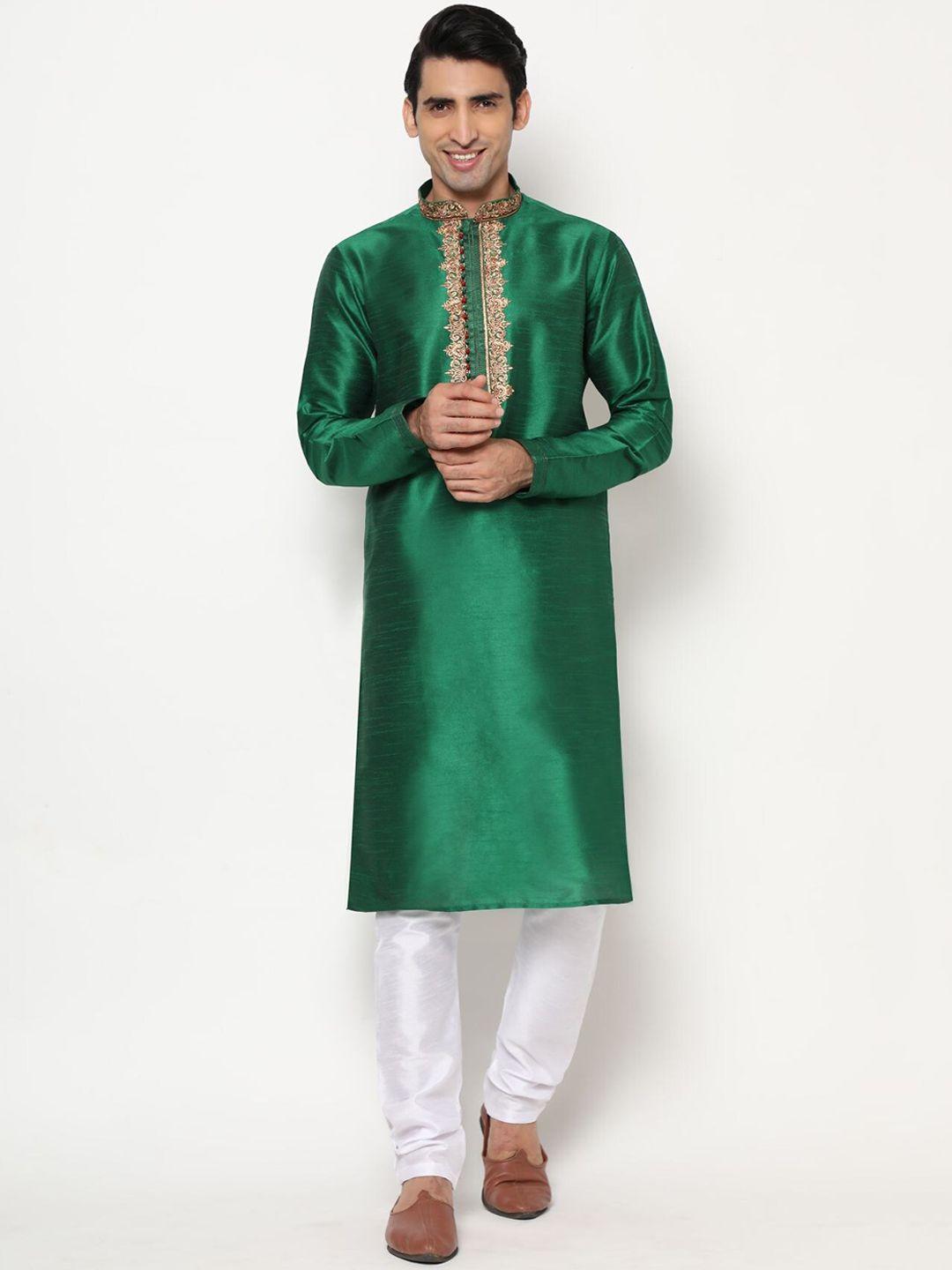 premroop- the style you love ethnic embroidered pure cotton kurta with churidar