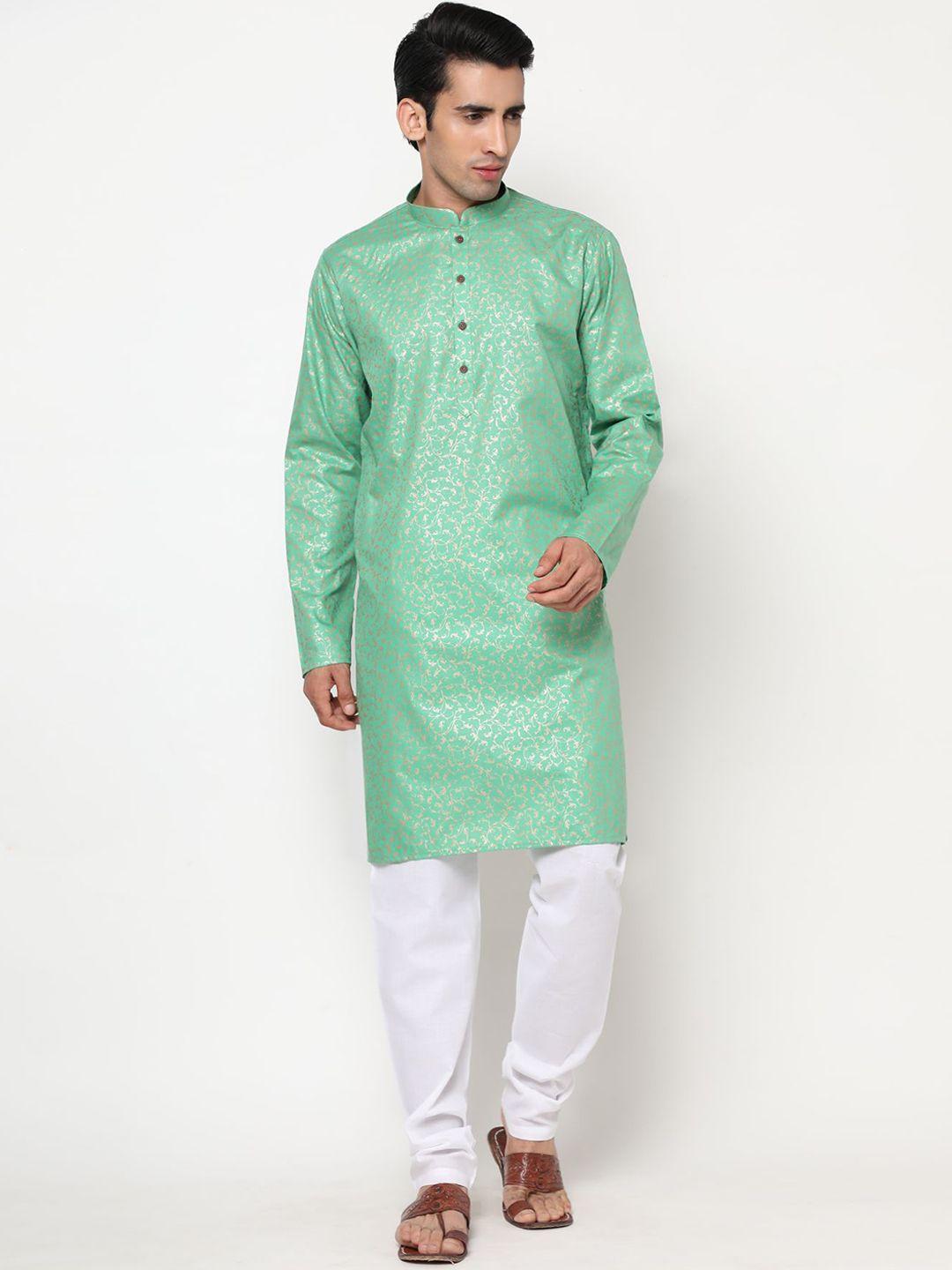 premroop- the style you love men ethnic motifs printed pure cotton kurta with churidar