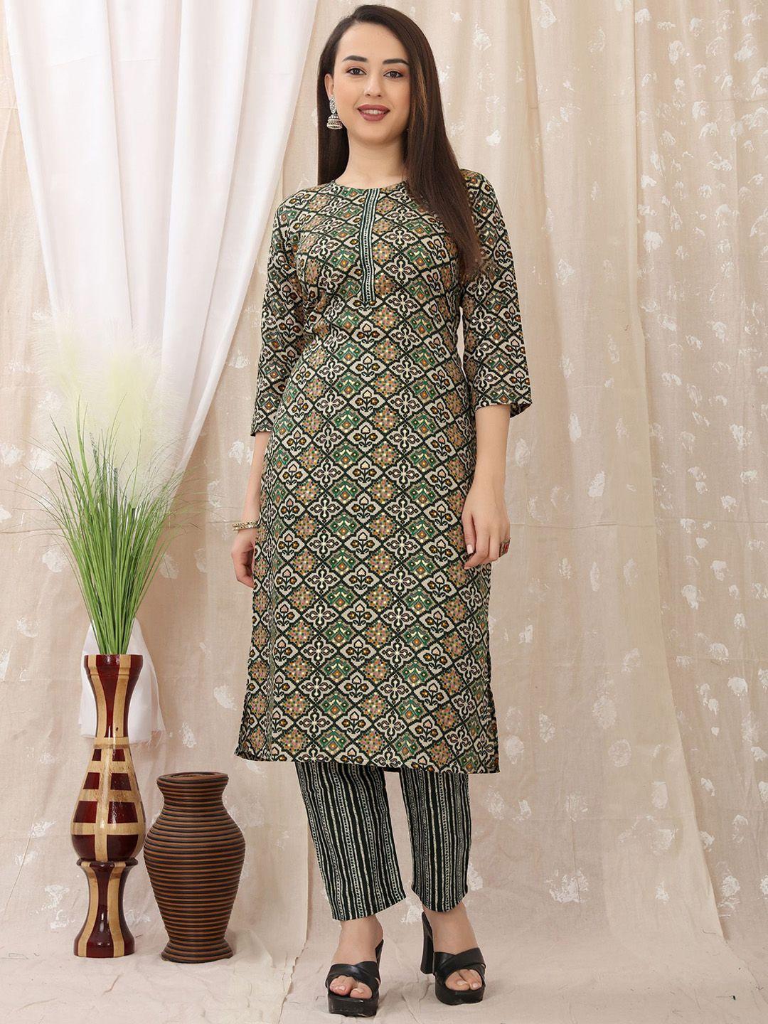 premroop- the style you love ethnic motifs printed kurta with trousers