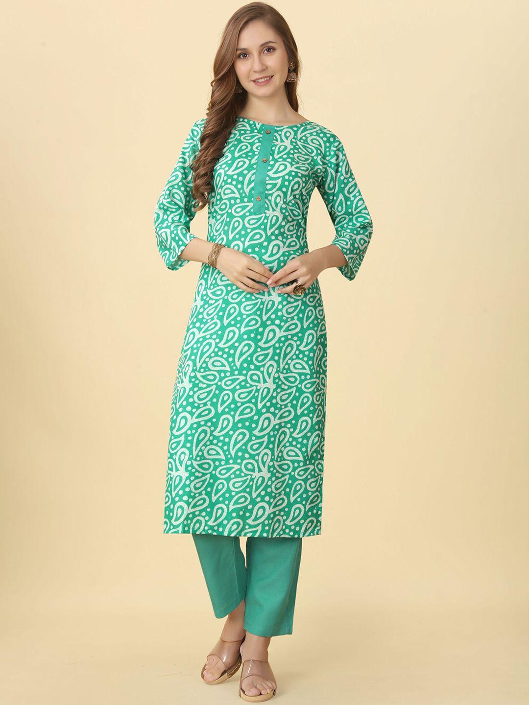 premroop- the style you love ethnic motifs printed kurta with trousers