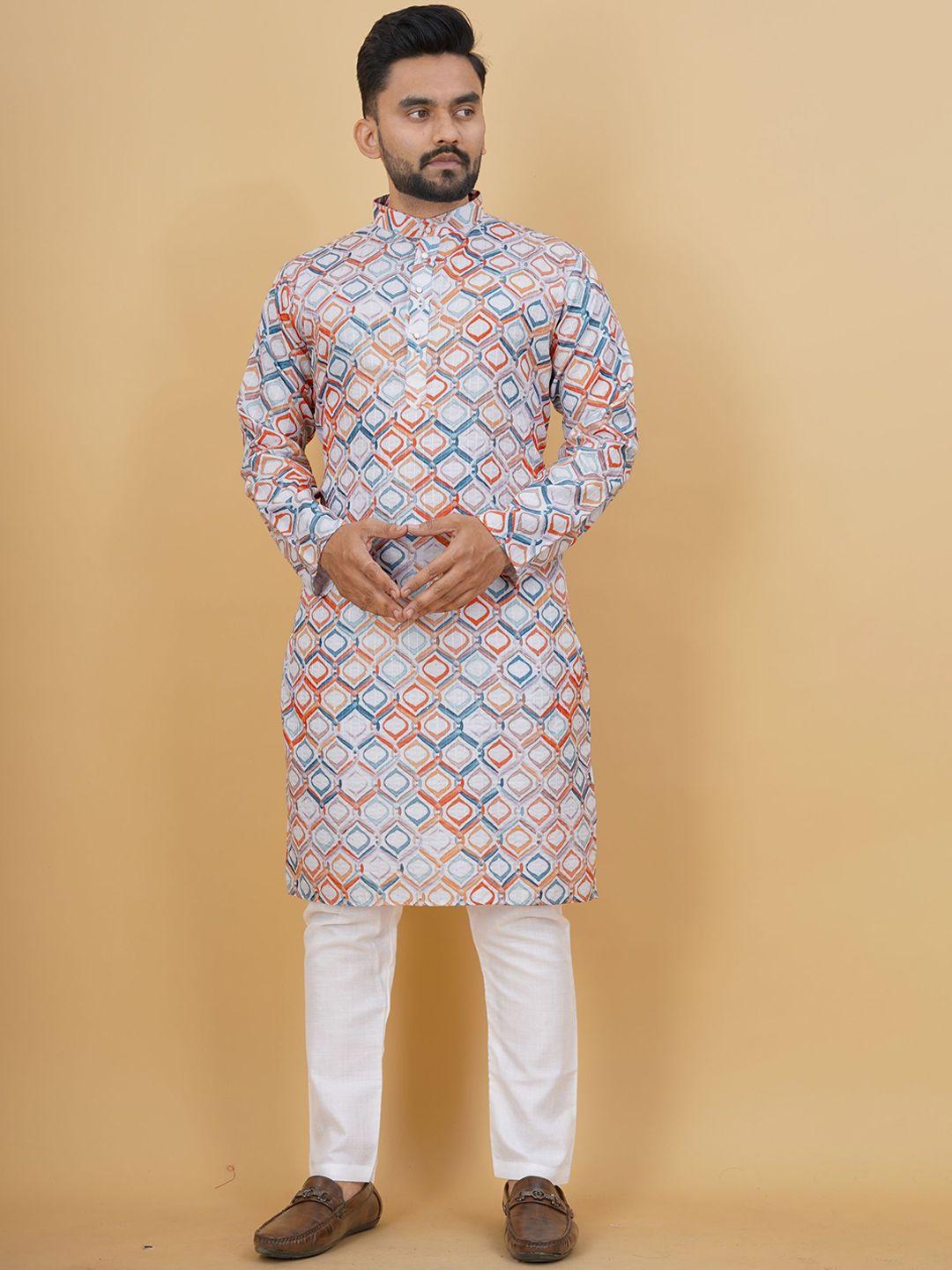 premroop- the style you love ethnic motifs printed mandarin collar kurta