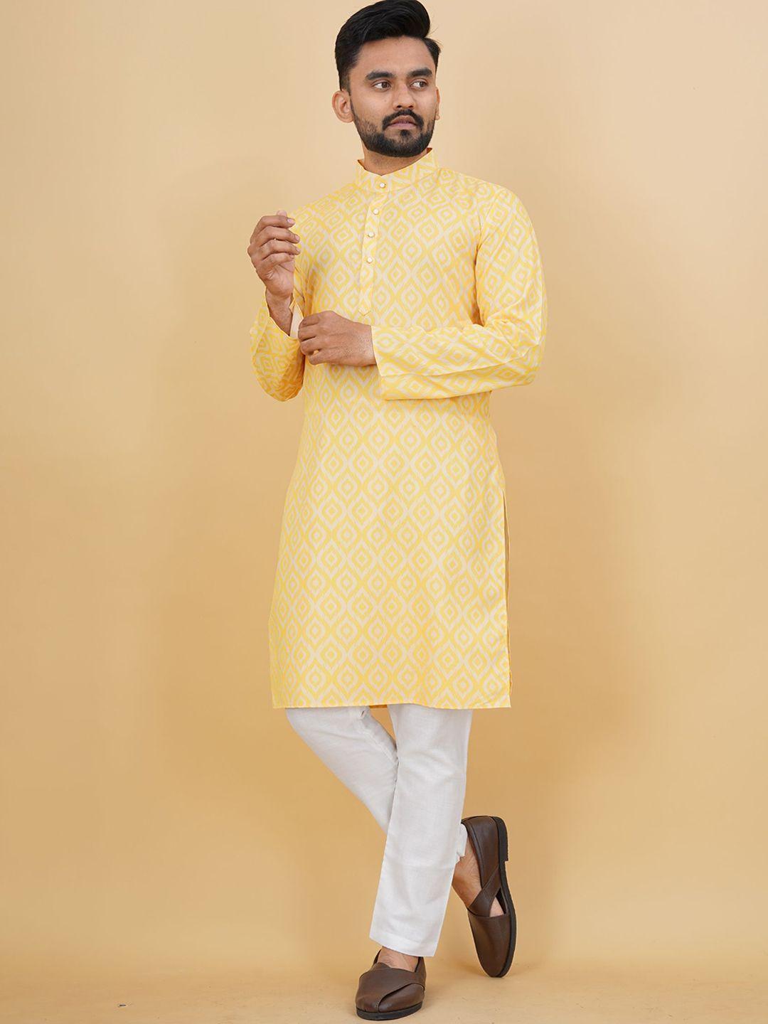 premroop- the style you love ethnic motifs printed mandarin collar pure cotton kurta