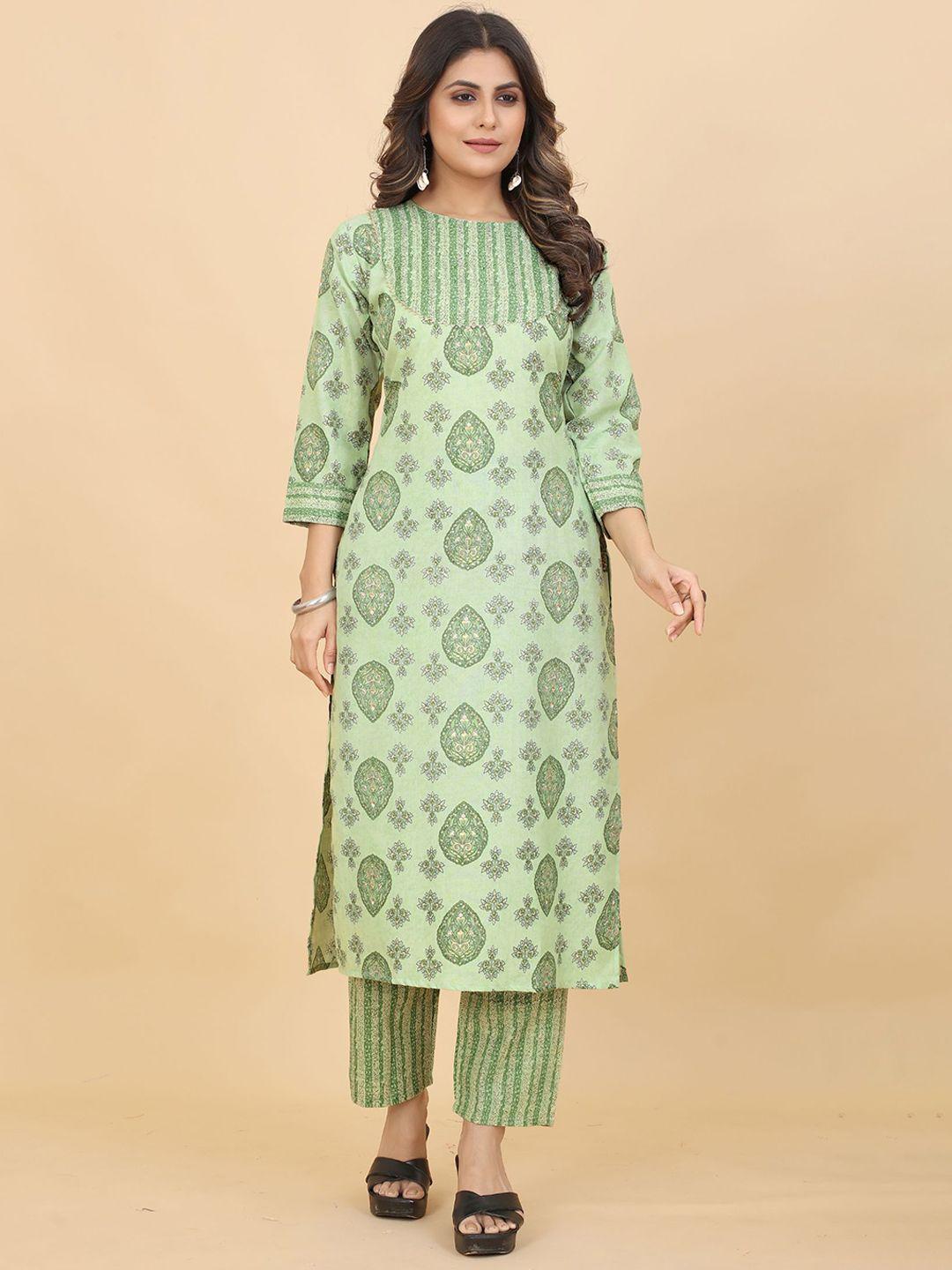 premroop- the style you love floral printed gotta patti kurta with trousers