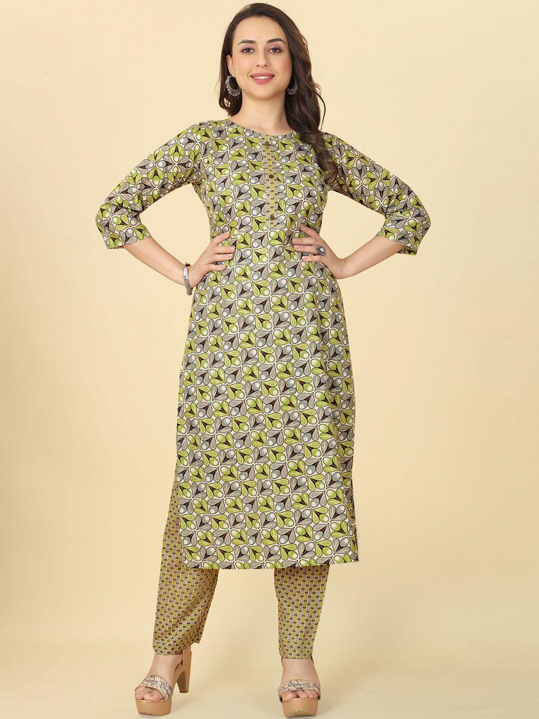 premroop- the style you love floral printed kurta with trousers