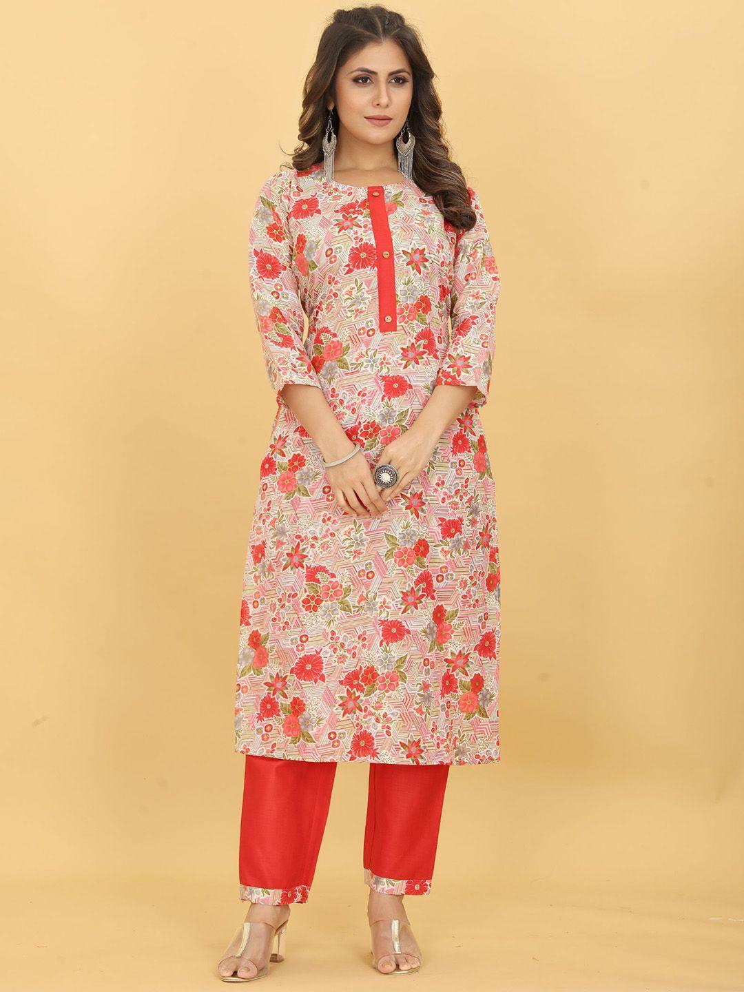 premroop- the style you love floral printed kurta with trousers