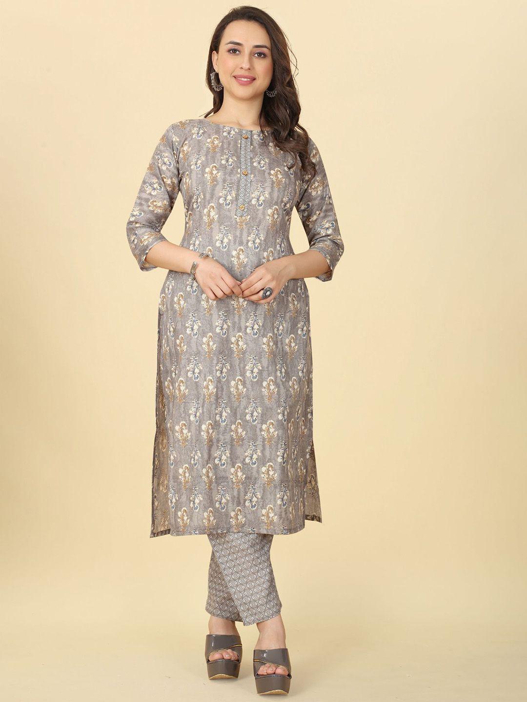 premroop- the style you love floral printed regular kurta with trousers
