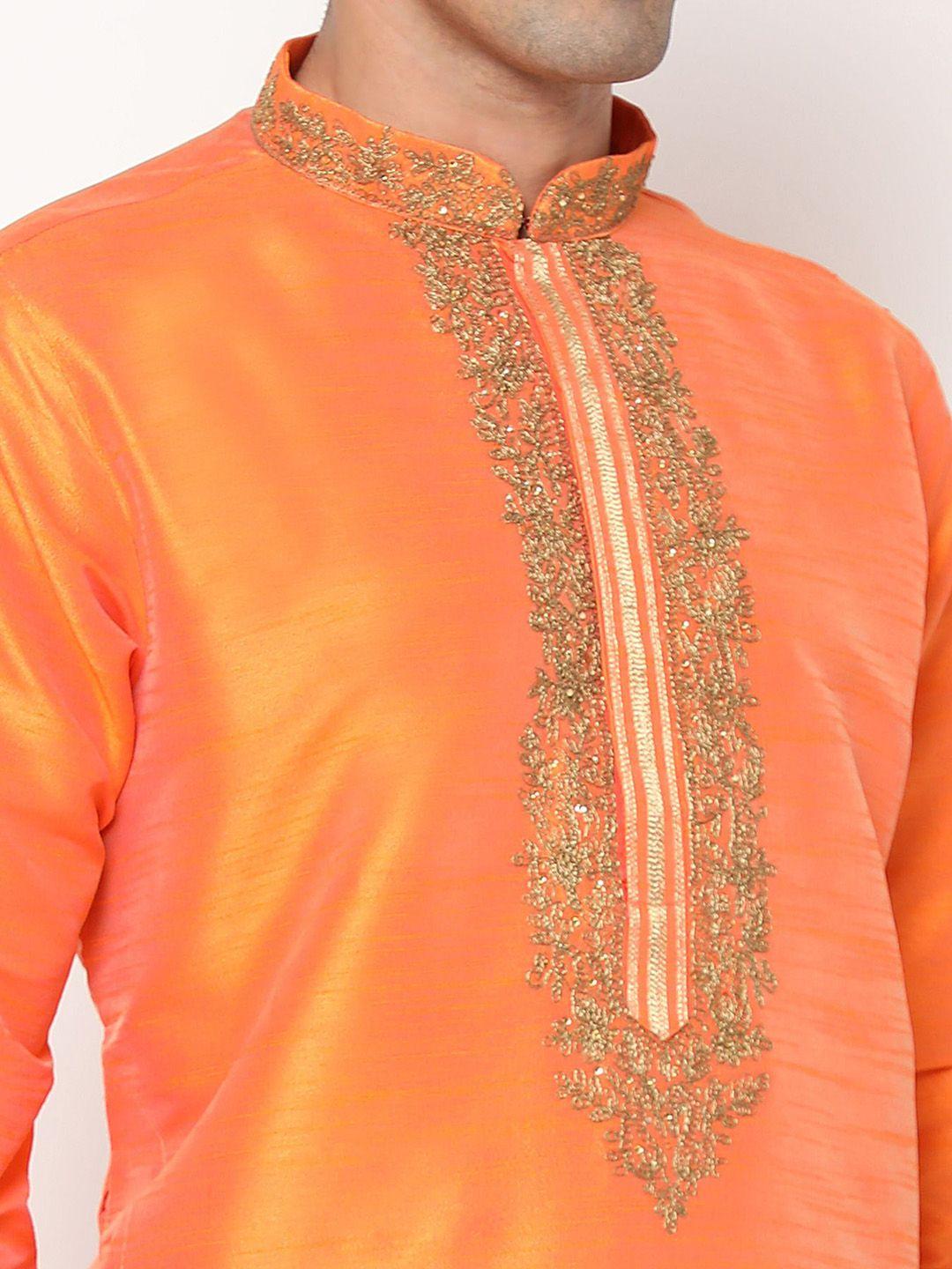 premroop- the style you love men ethnic embroidered pure cotton kurta with pyjamas