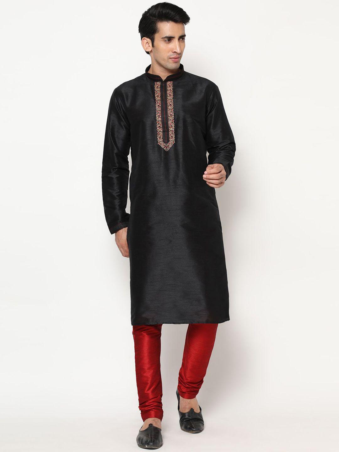 premroop- the style you love men ethnic embroidered pure cotton kurta with pyjamas