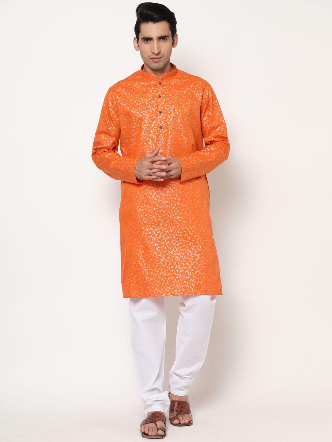 premroop- the style you love men ethnic motifs printed pure cotton kurta with trousers