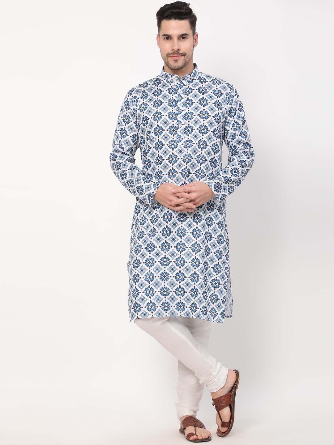 premroop- the style you love men ethnic motifs printed summer sheers kurta