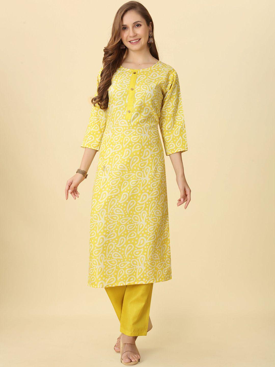 premroop- the style you love paisley printed gotta patti kurti with trousers