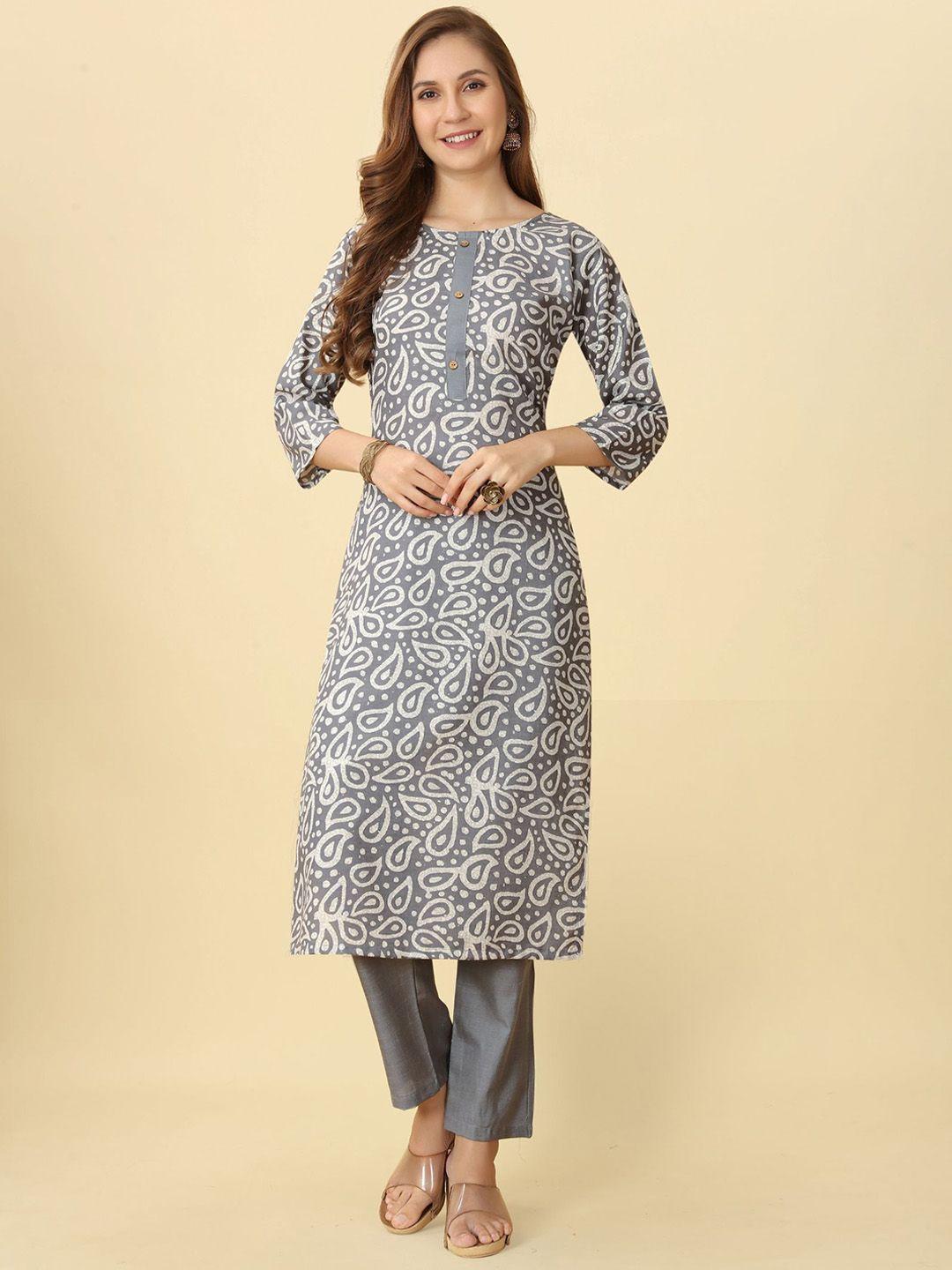 premroop- the style you love paisley printed gotta patti kurti with trousers