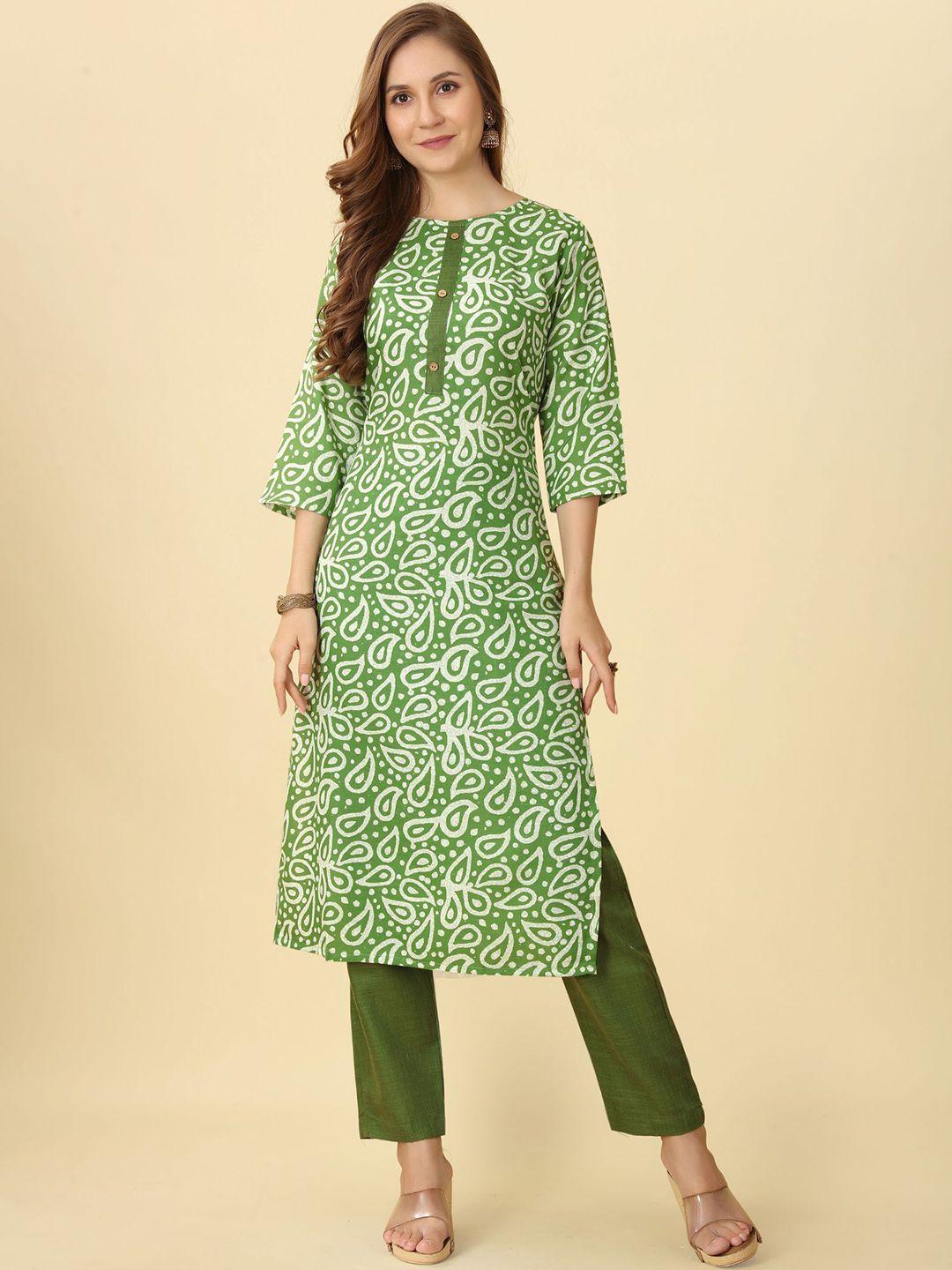 premroop- the style you love paisley printed gotta patti kurti with trousers