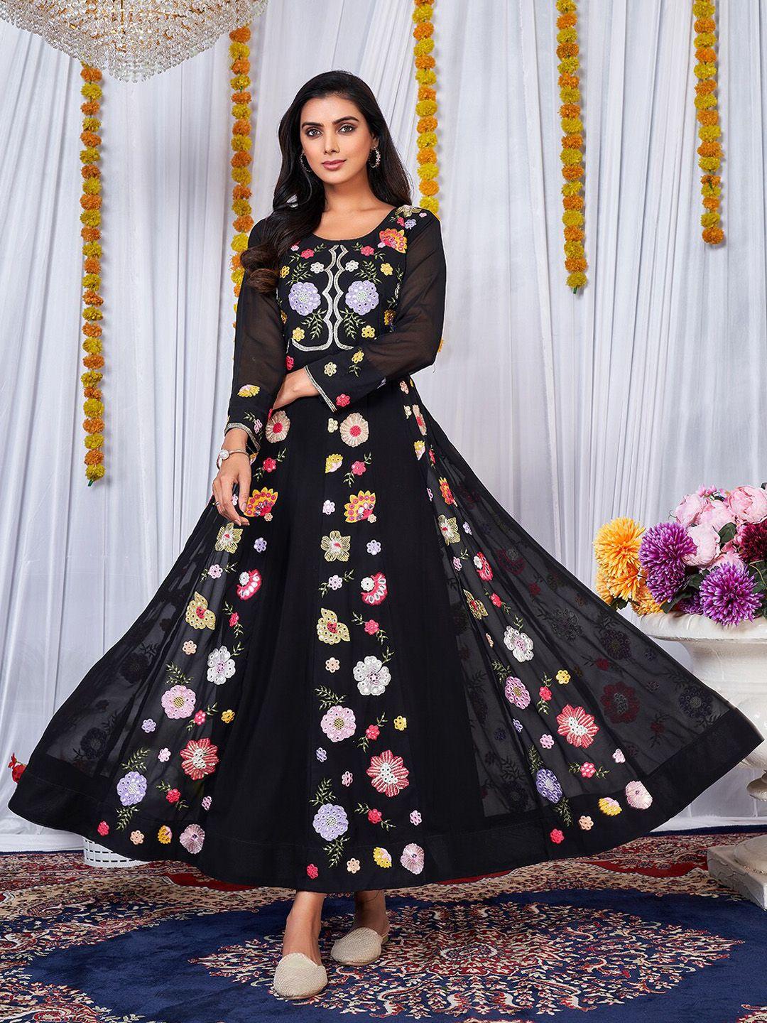 prenea floral embroidered maxi ethnic dress