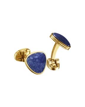 preston cufflinks with lazuli inset